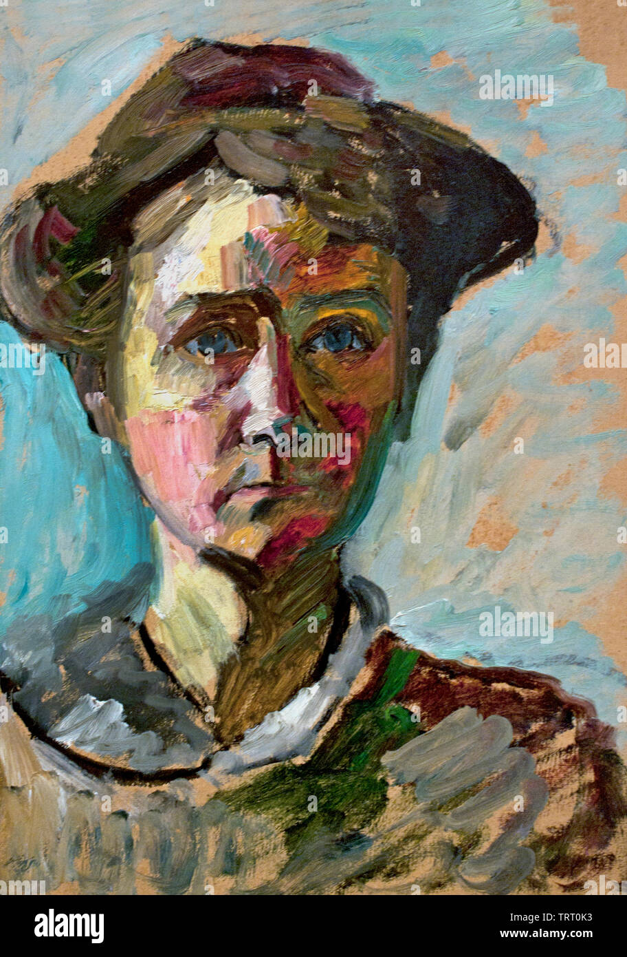 Self Portrait 1908 par la société Muenter Né 1877 Berlin, Allemagne, Allemand Banque D'Images