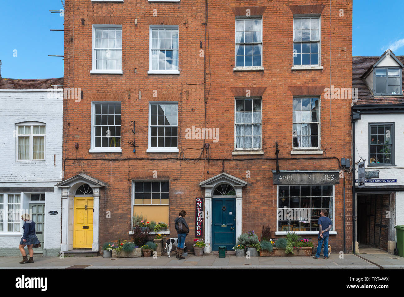 Paire de maisons de style géorgien semi-détachée à Tewkesbury, Gloucestershire, Royaume-Uni Banque D'Images