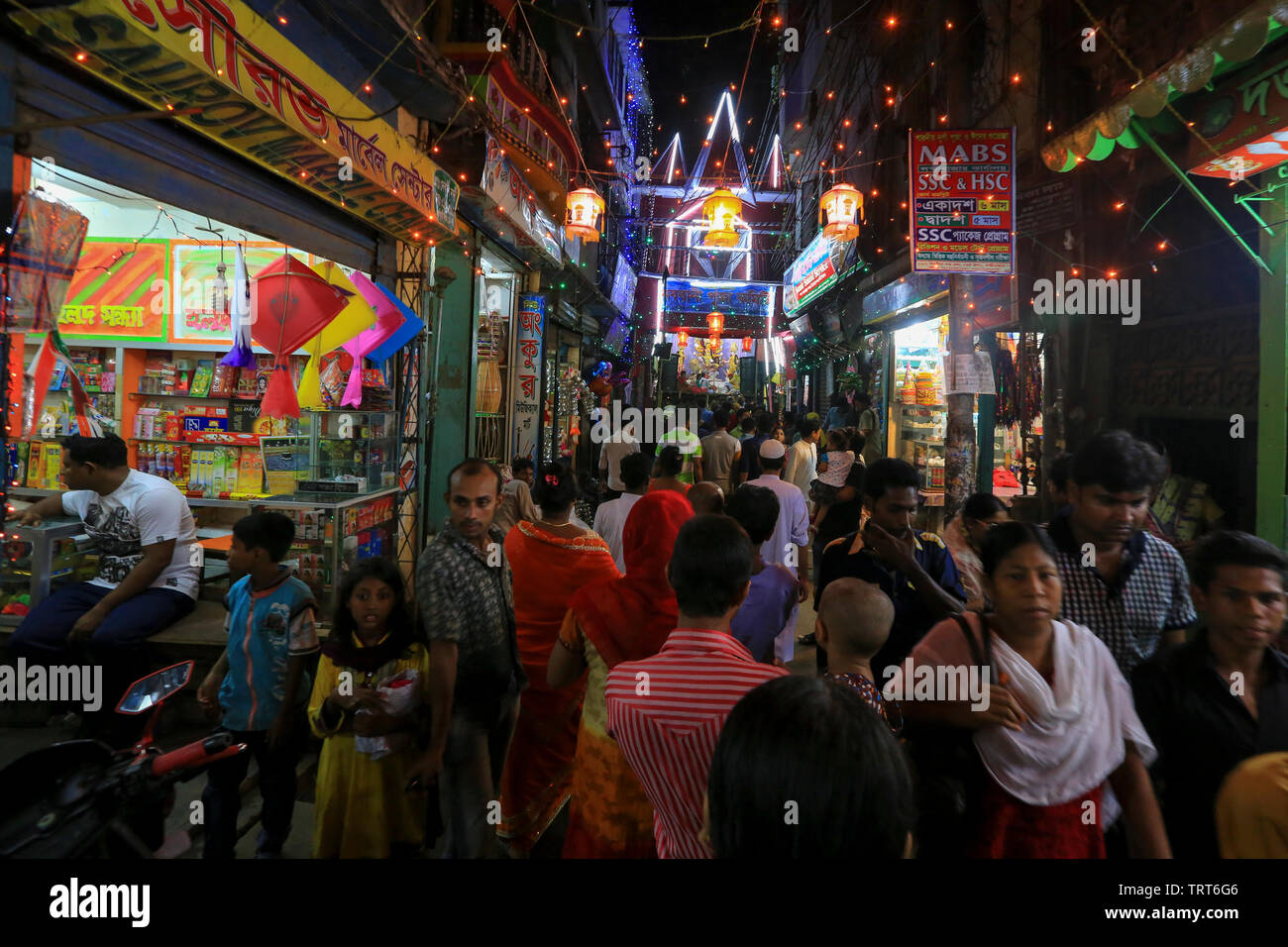 Durga puja célébration à Dhaka, au Bangladesh. Banque D'Images