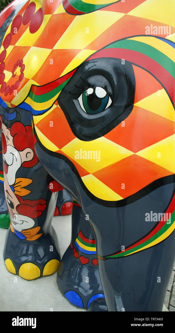 Les éléphants street art Banque D'Images