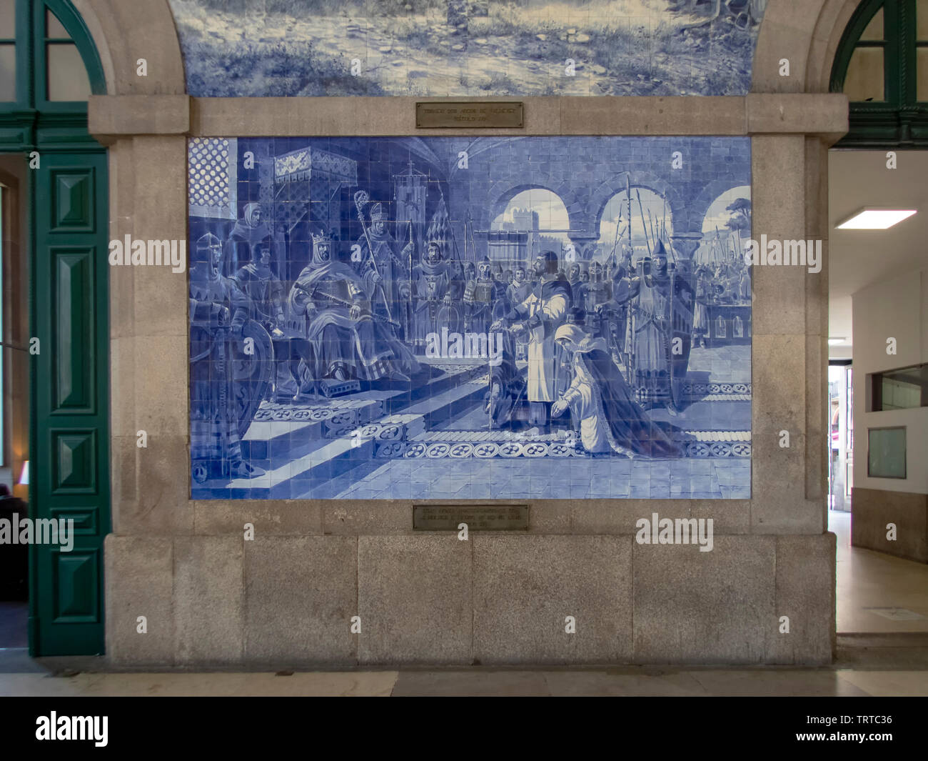 Le décor intérieur de la gare de São Bento à Porto, Portugal Banque D'Images