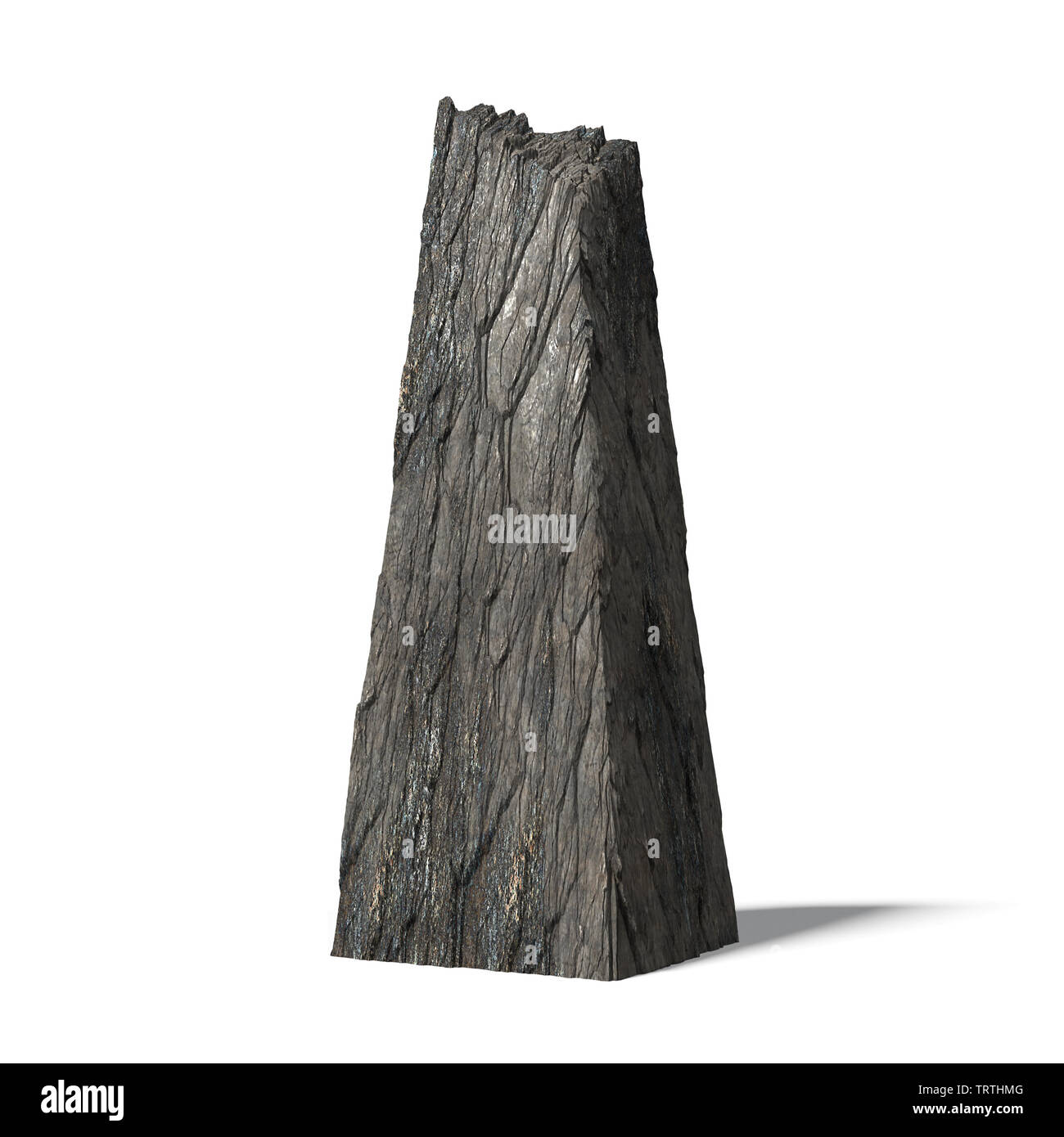 Monolith, pierre antique isolé sur fond blanc Banque D'Images