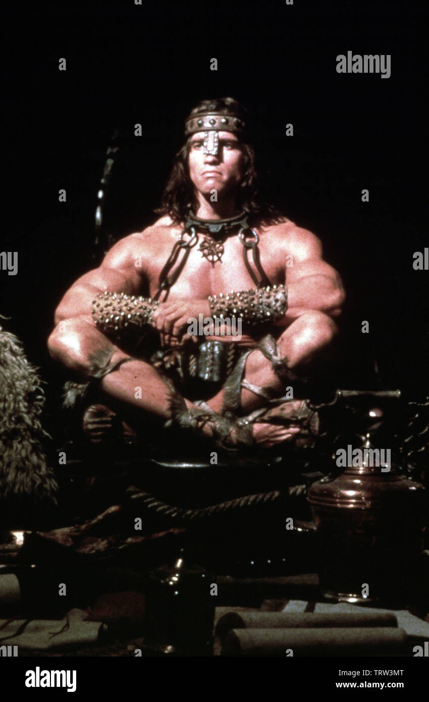 ARNOLD SCHWARZENEGGER dans CONAN LE BARBARE (1982). Copyright : Editorial uniquement. Pas de merchandising ou des couvertures de livres. C'est un document distribué au public. Les droits d'accès uniquement, aucune licence de droit d'auteur prévue. Seulement pour être reproduit dans le cadre de la promotion de ce film. Credit : DE LAURENTIS ENTERTAINMENT GROUP / Album Banque D'Images