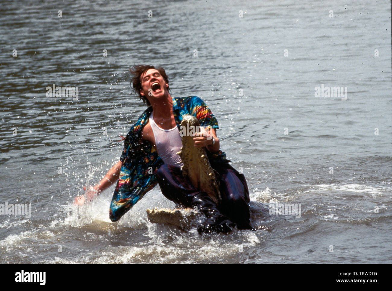 JIM CARREY dans Ace Ventura : QUAND LA NATURE DES APPELS (1995). Copyright : Editorial uniquement. Pas de merchandising ou des couvertures de livres. C'est un document distribué au public. Les droits d'accès uniquement, aucune licence de droit d'auteur prévue. Seulement pour être reproduit dans le cadre de la promotion de ce film. Credit : MORGAN CREEK / Album Banque D'Images