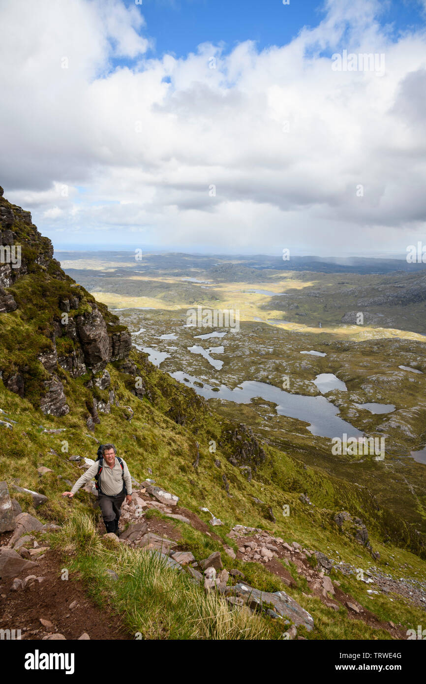 Randonnées Suilven, Sutherland Assynt, Highlands, Ecosse, Banque D'Images