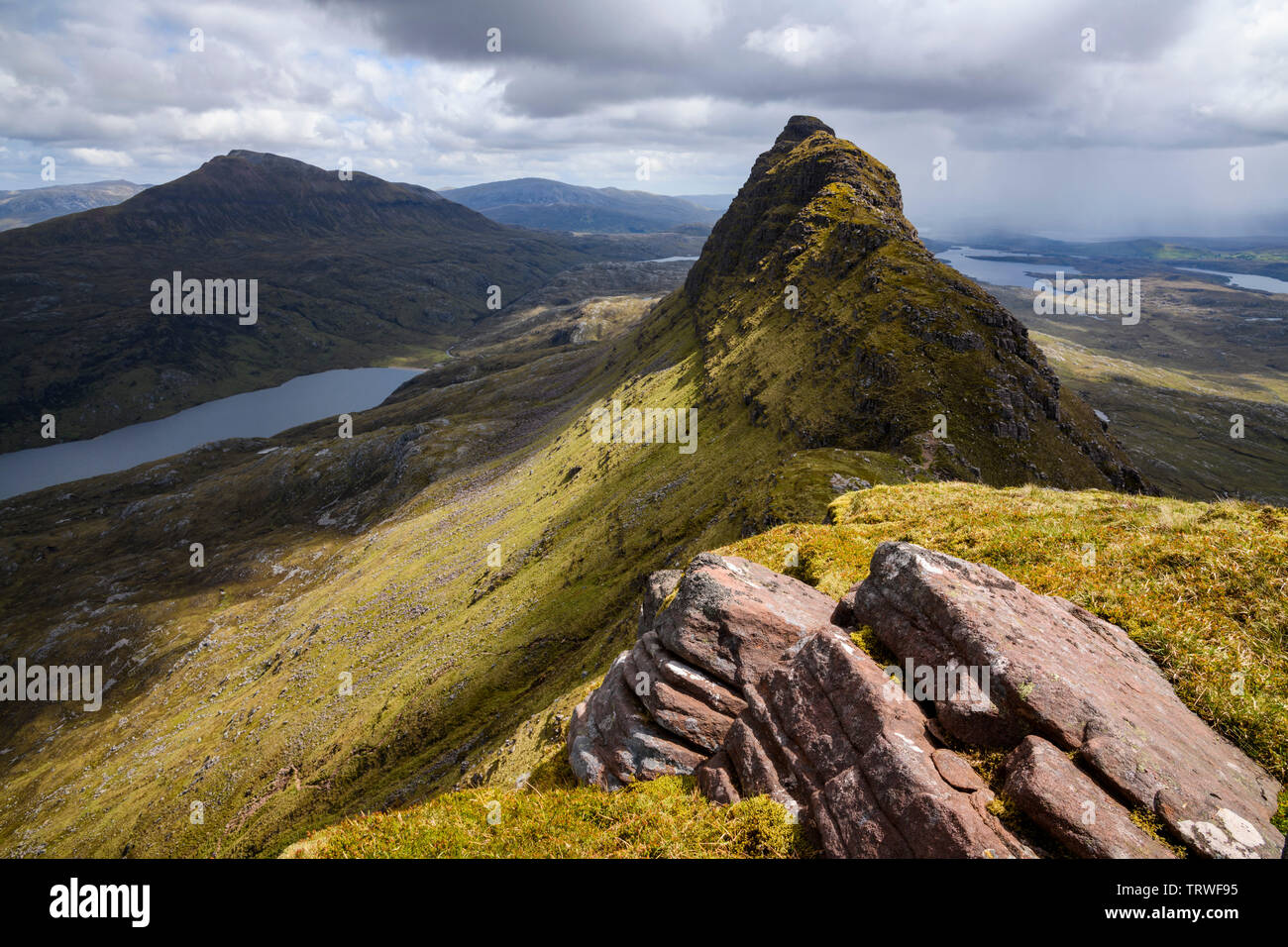 Suilven Ridge, Sutherland Assynt, Highlands, Ecosse, Banque D'Images