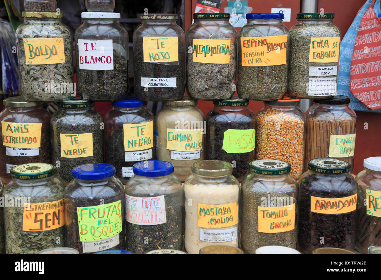 L'Espagne, la Galice, Santiago de Compostela, Mercado de Abastos, marché, Banque D'Images