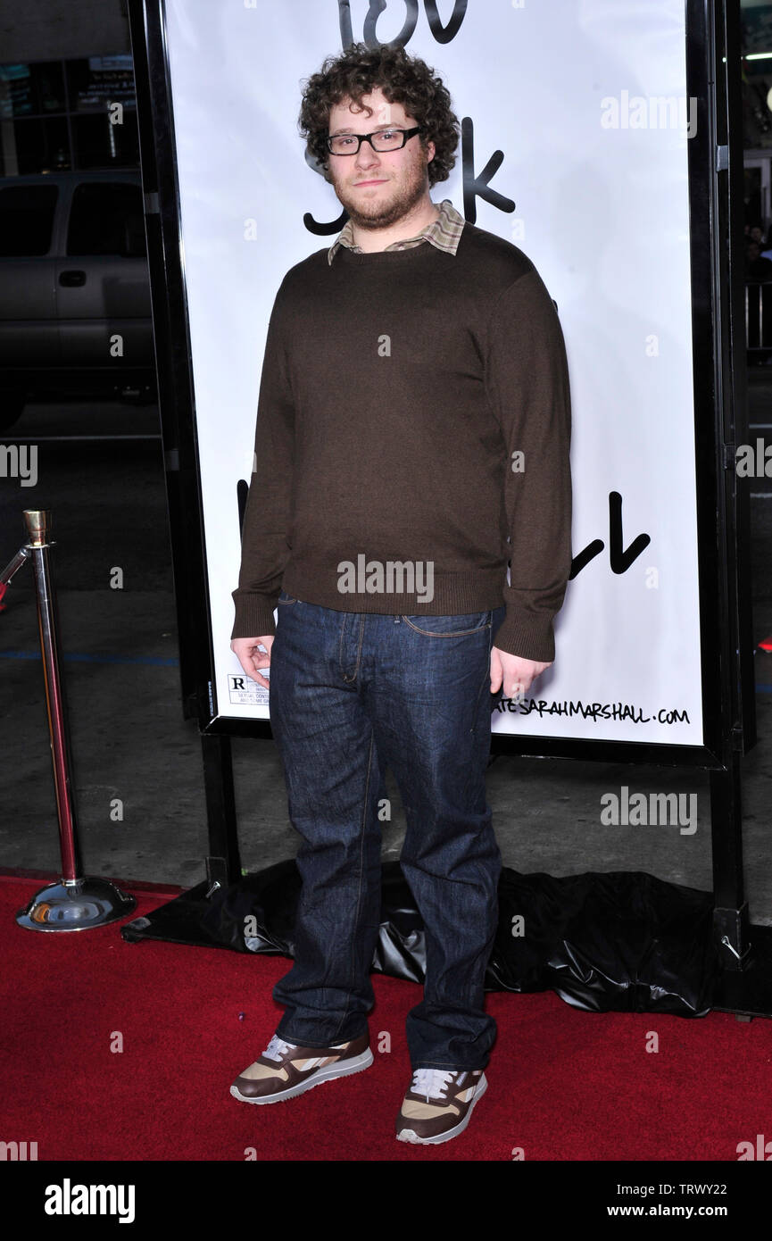 LOS ANGELES, CA. 10 avril 2008 : Seth Rogen en première mondiale de "Forgetting Sarah Marshall" au Grauman's Chinese Theatre, à Hollywood. © 2008 Paul Smith / Featureflash Banque D'Images