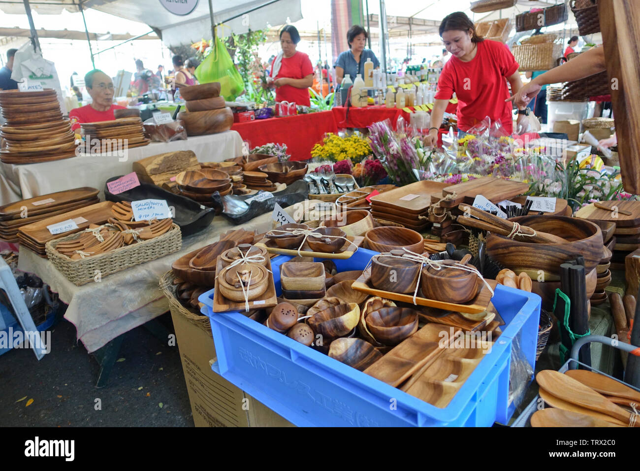 Woodcraft pour usage à domicile sont également vendues sur ce marché, Banque D'Images