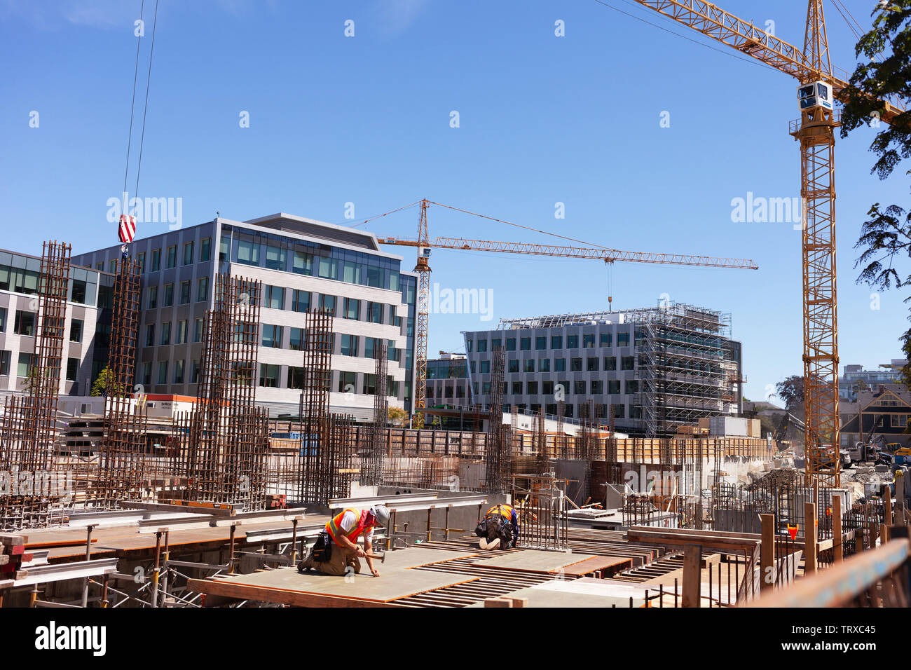 La Capital Park Residences en construction, Victoria BC Canada. Banque D'Images