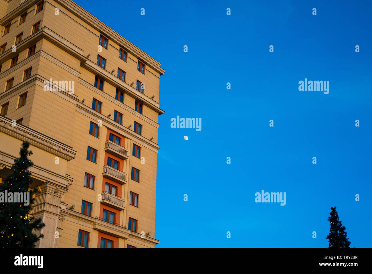 Moscou, Russie, 16e, Février, 2019. Une vue d'angle de l'hôtel Four Seasons à Moscou. Banque D'Images