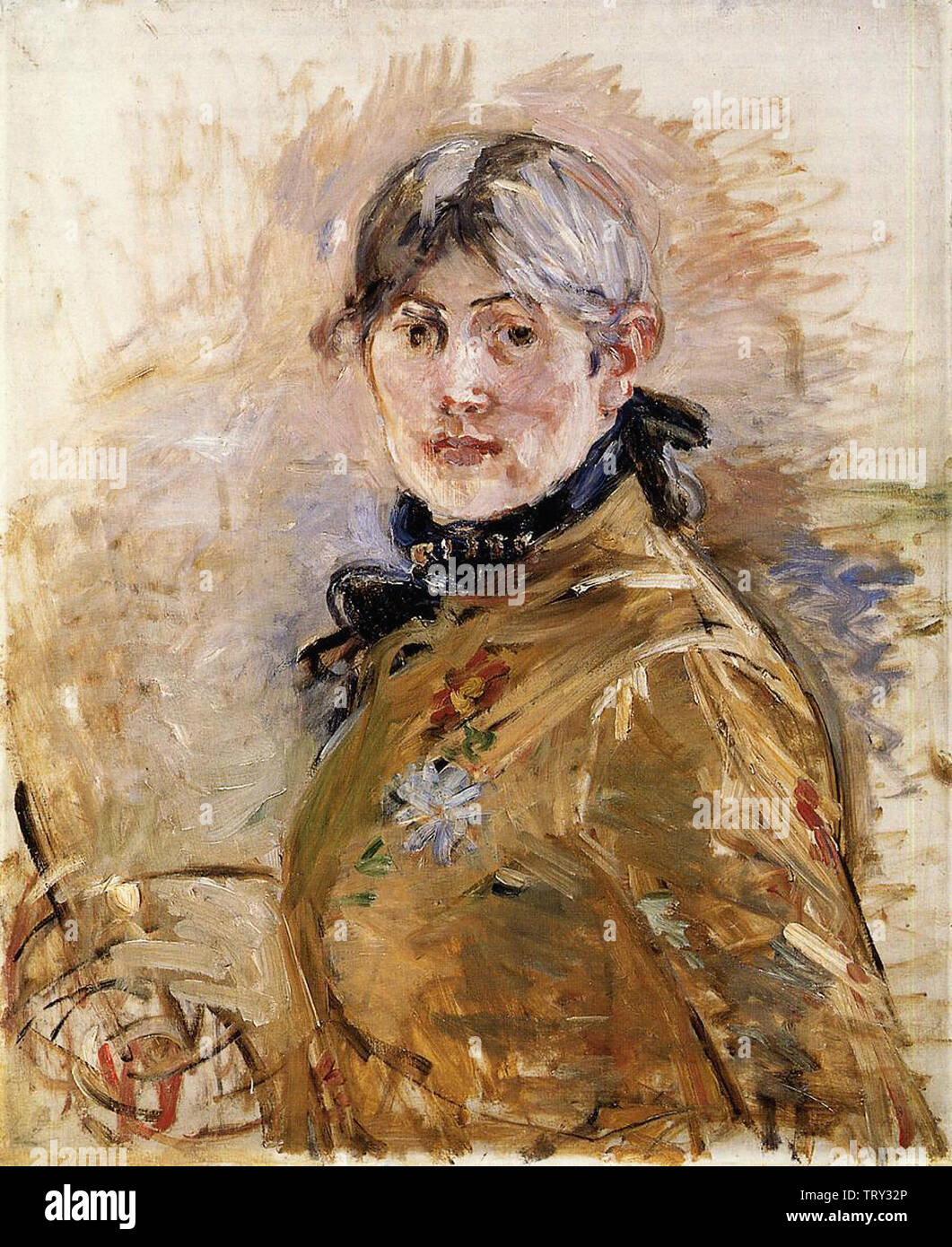 Berthe Morisot - Self Portrait 1885 Banque D'Images