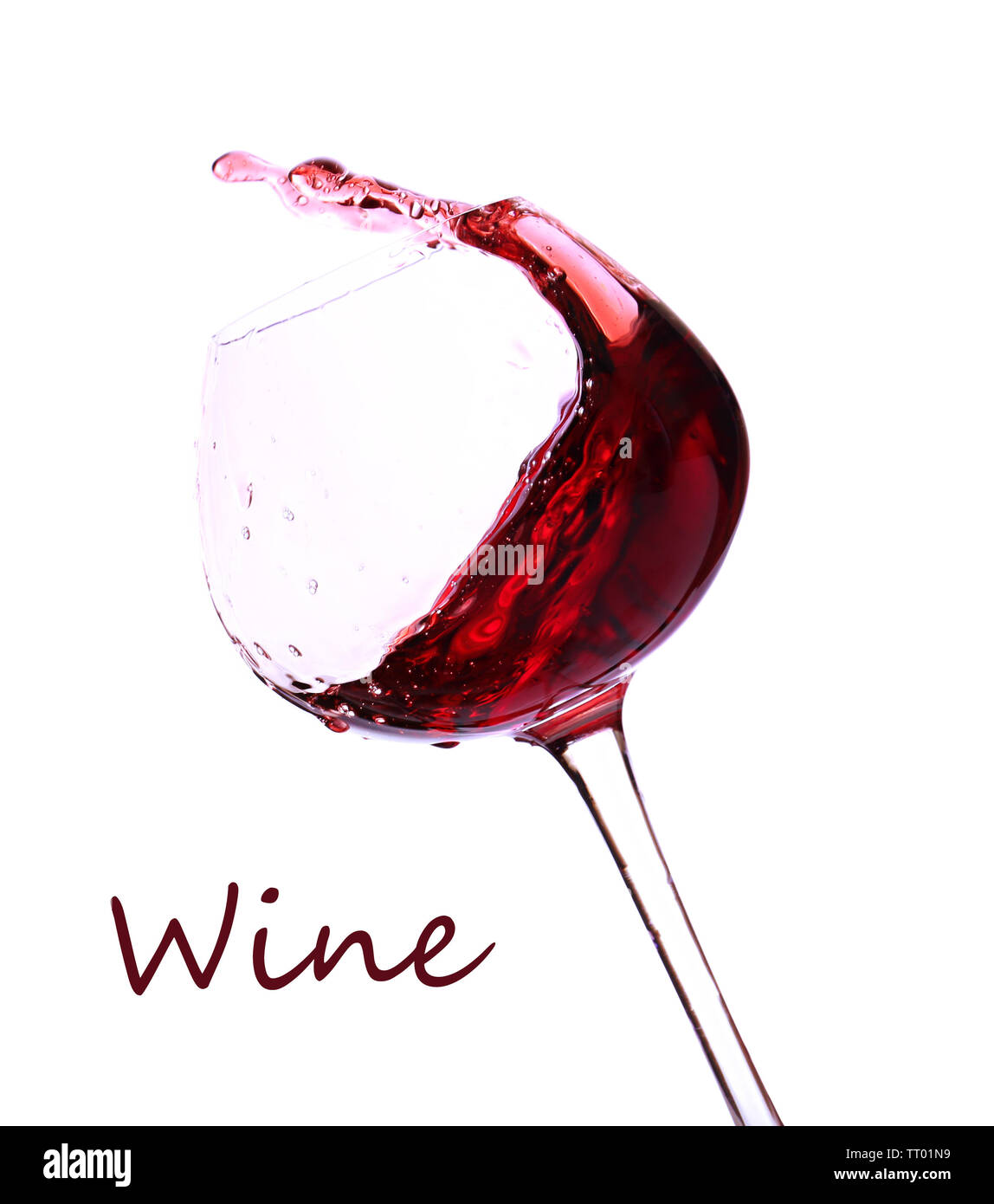 Verre de vin rouge, isolated on white Banque D'Images