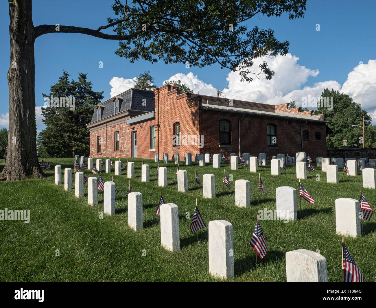 Créé en 1862, en tant que soldats, le cimetière Le cimetière national d'Alexandrie a été nécessaire pour les inhumations à l'apogée de la guerre civile. Banque D'Images