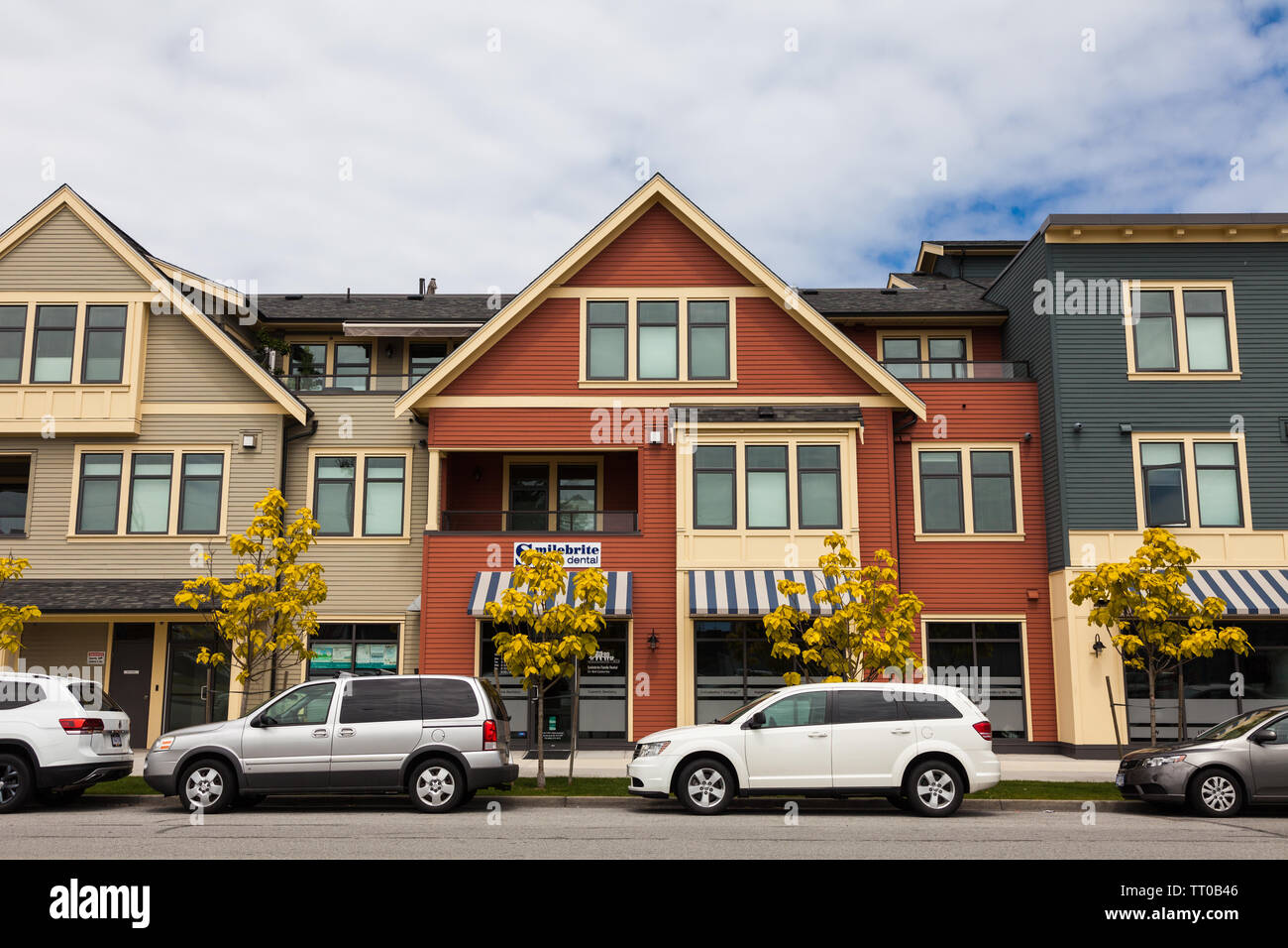 Nouvelle architecture le long de la rue Chatham à Steveston British Columbia Canada Banque D'Images