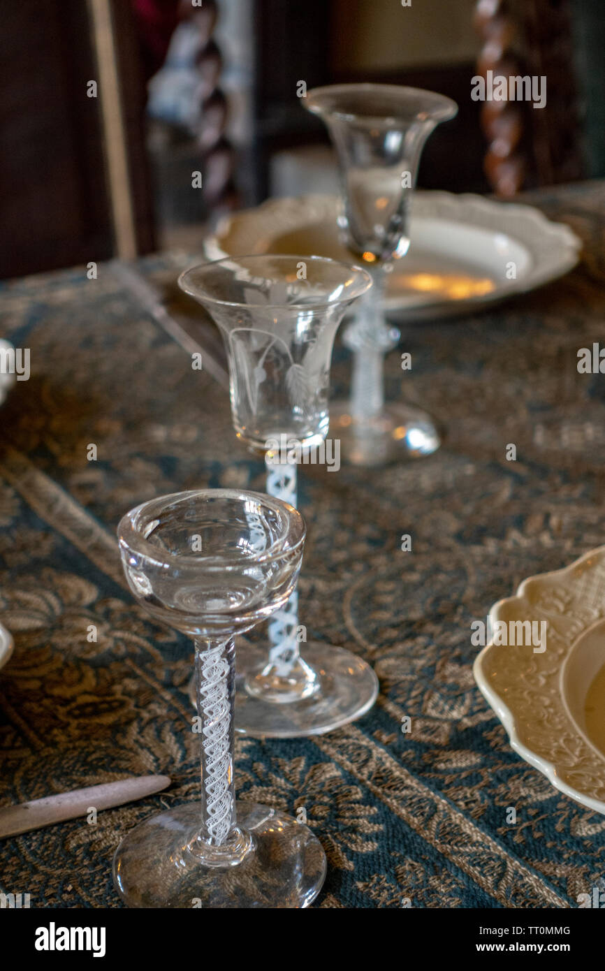 Verres à vin Chastleton House Banque D'Images