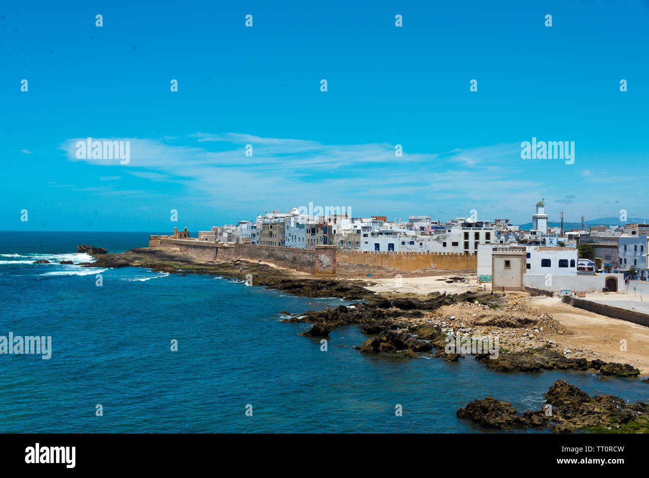 Ancienne fortification à Essaouira, Maroc Banque D'Images