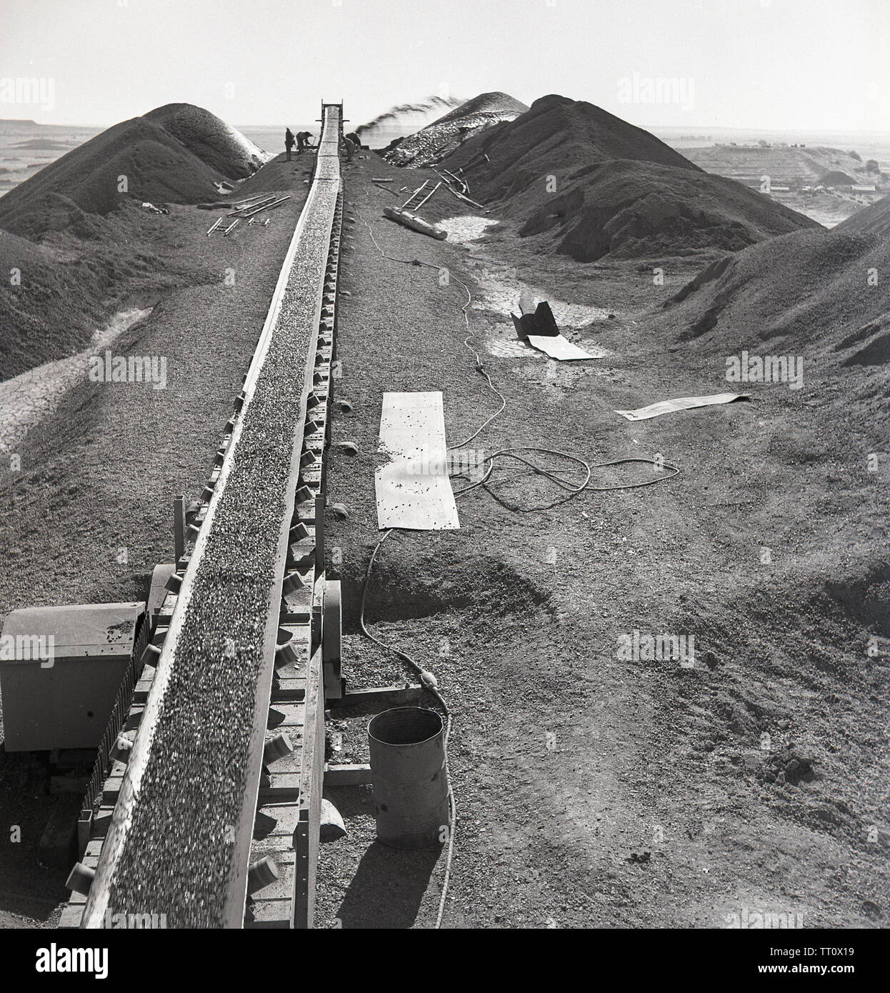 Années 1960, photo historique montrant un site de l'extraction de l'uranium. Banque D'Images