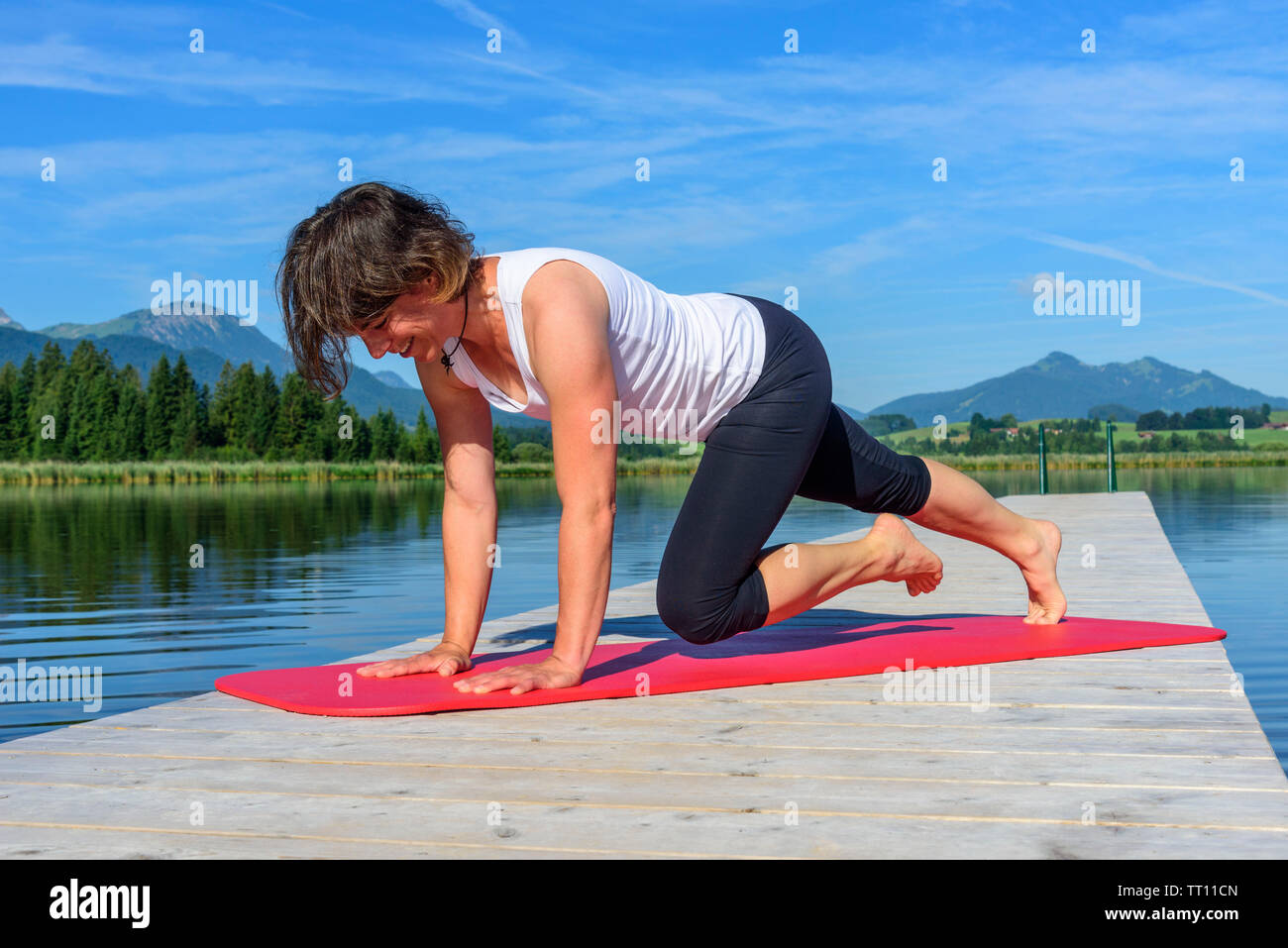 Le renforcement des corps avec méthode Pilates Banque D'Images