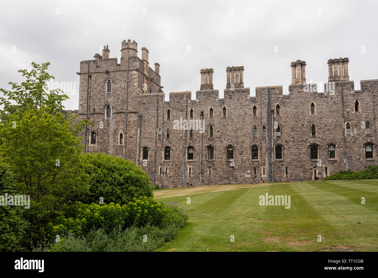 Le Château de Windsor, construite au 11e siècle, est la résidence de la famille royale britannique à Windsor dans le comté anglais du Berkshire, Royaume-Uni Banque D'Images