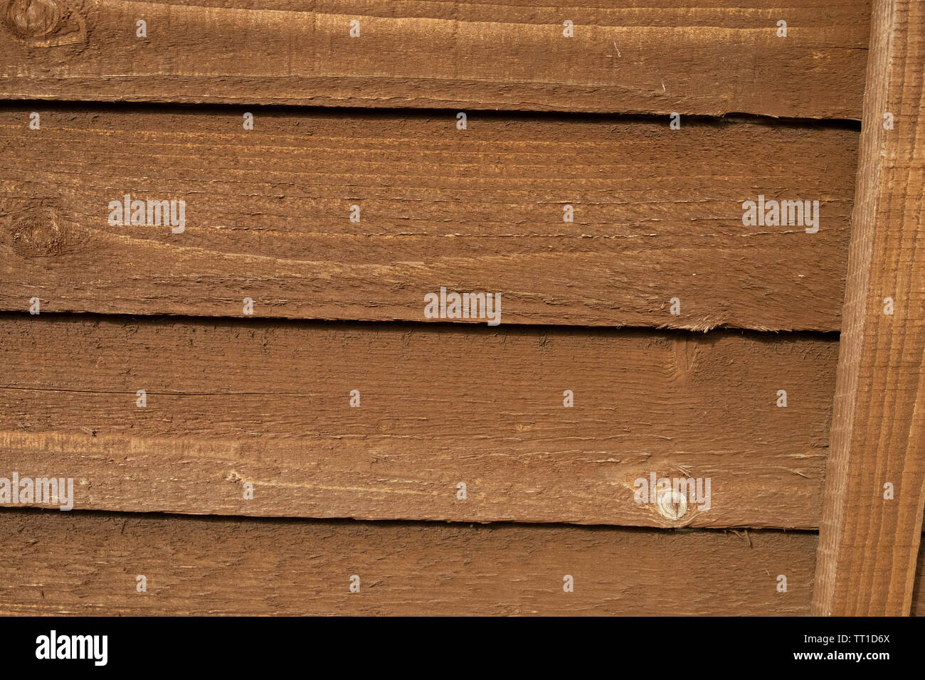 Close up of brown panneau de clôture en bois Banque D'Images