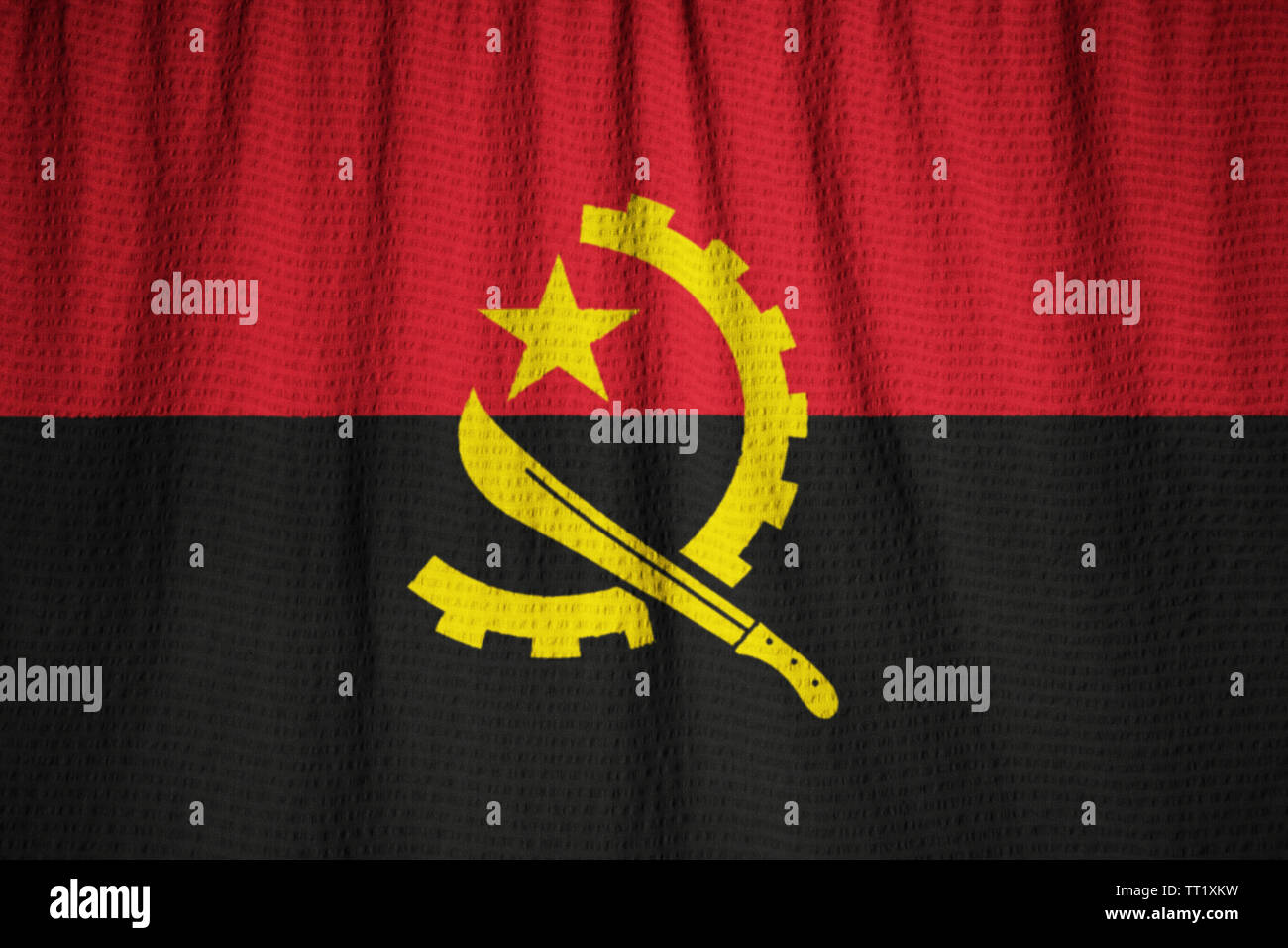 Pavillon de l'Ébouriffé Angola Blowing in Wind Banque D'Images