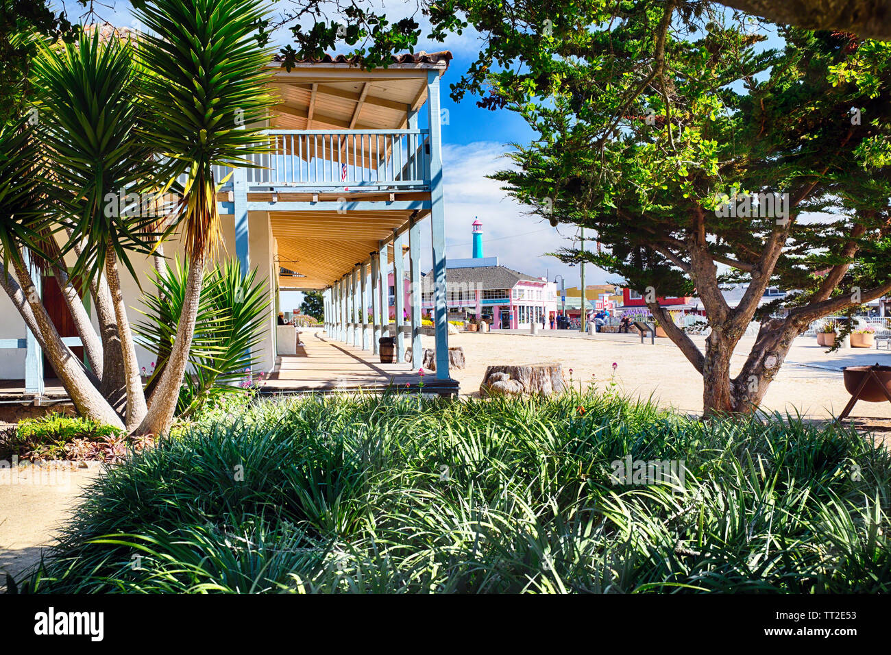 Monterey State Historic Park avec The Custom House, Californie Banque D'Images