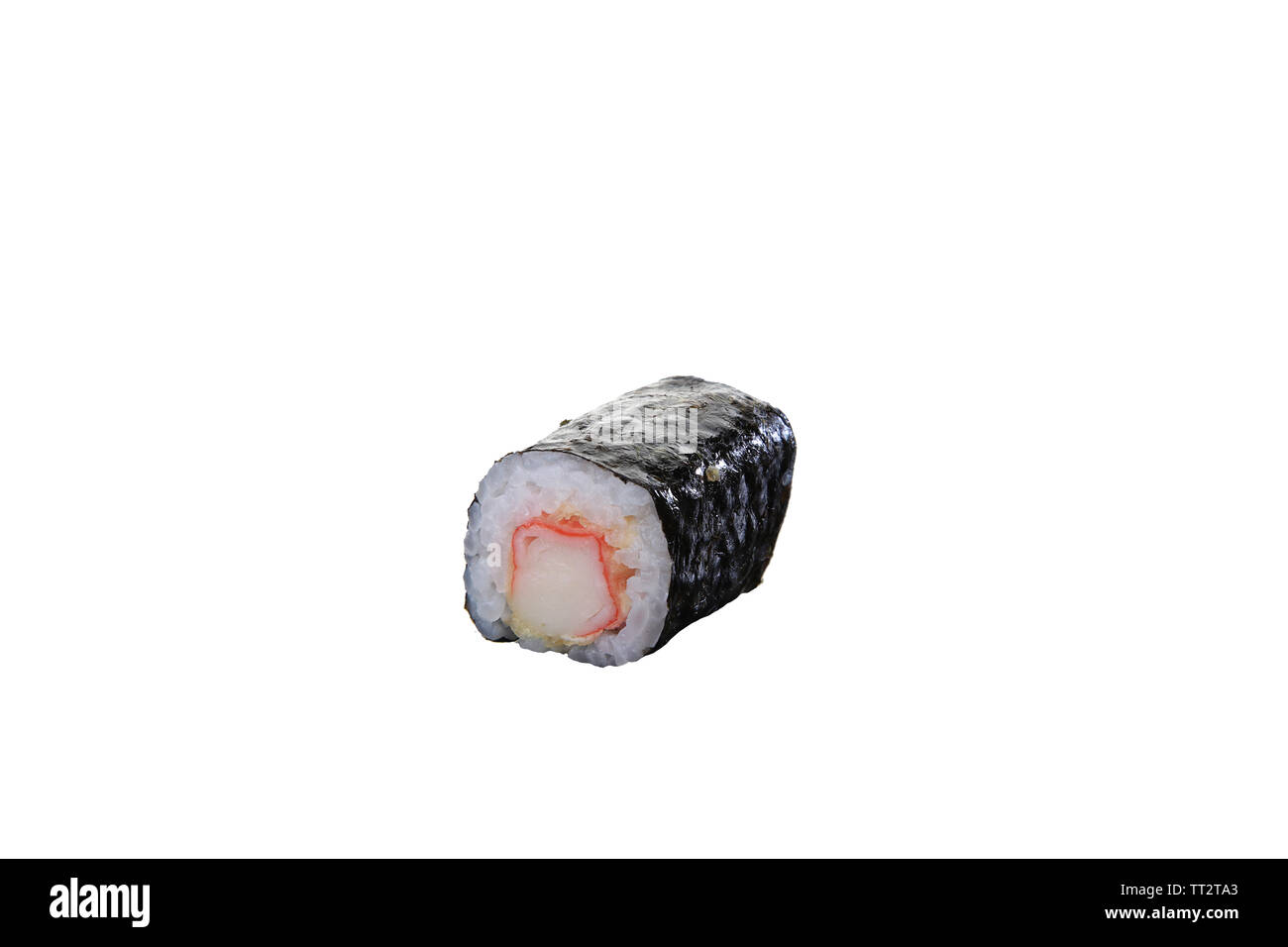 Rouleaux de sushi fond isolé Banque D'Images