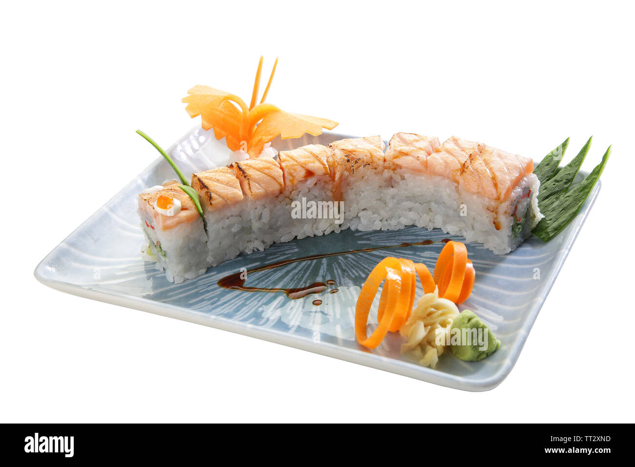 Plaque sushi isolés de décoration Banque D'Images