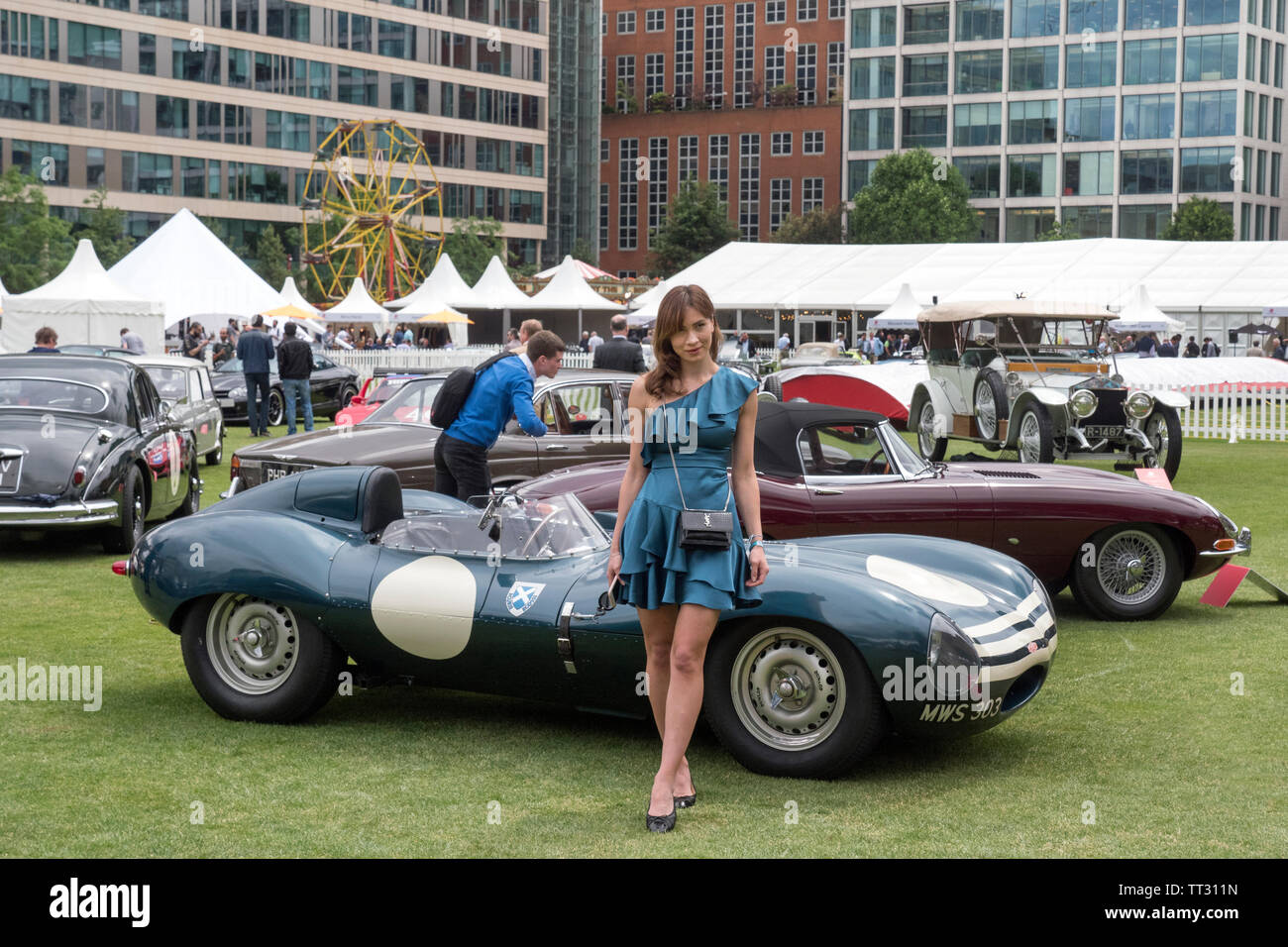 1956 Ecurie Ecosse D Type Jaguar au City of London Concours 2019 Banque D'Images