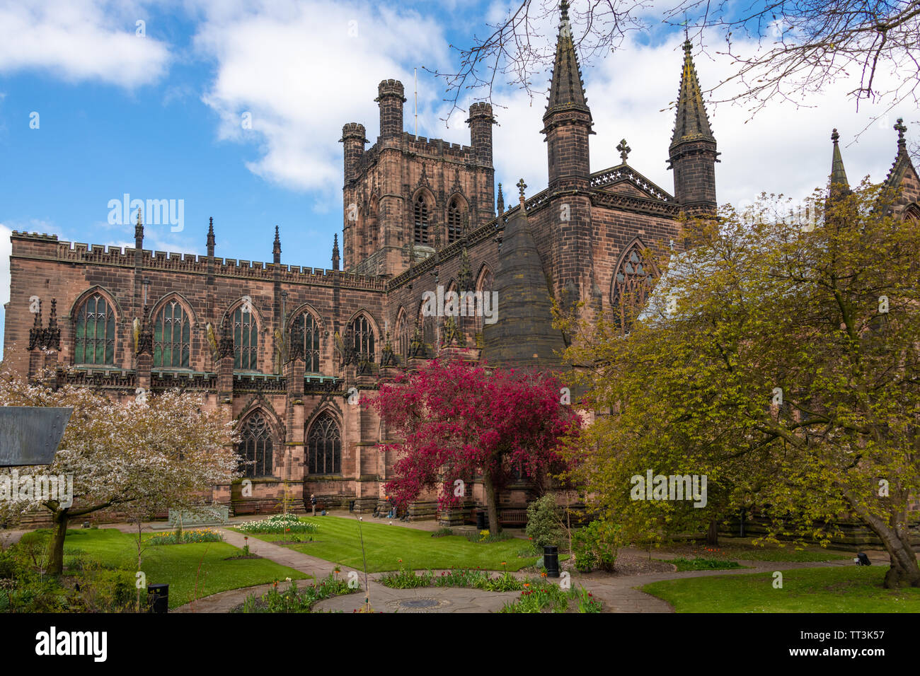 Extérieur de la cathédrale de Chester Banque D'Images