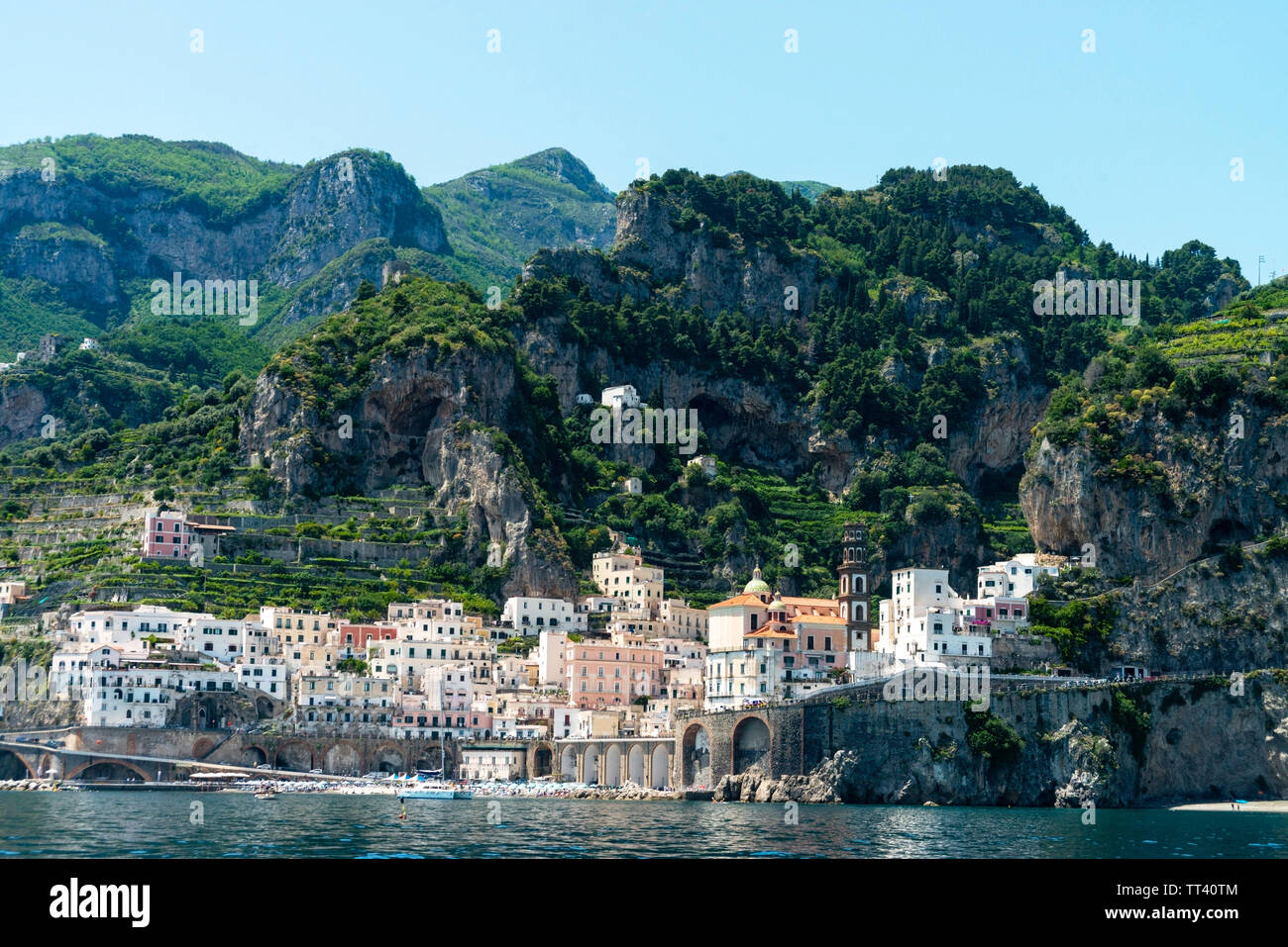 La ville de Atrani, Côte Amalfitaine, Italie Banque D'Images