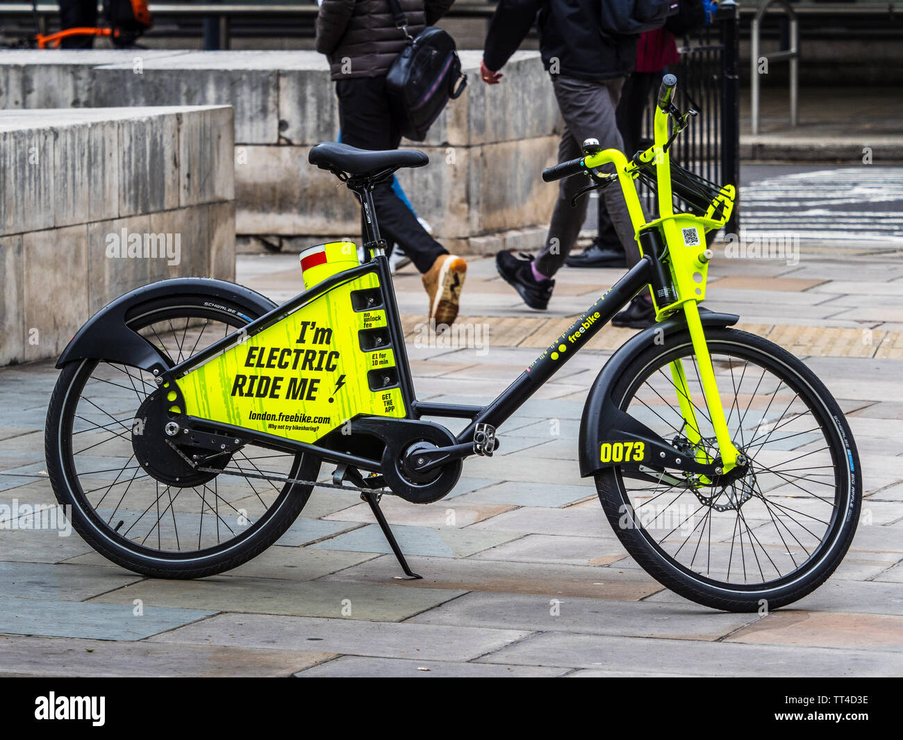 Freebike freebike - Londres vélos location de vélos électriques dans la ville de Londres. Jun 2019 Freebike lancé - 10 premières minutes gratuites, puis 1p par minute. Banque D'Images