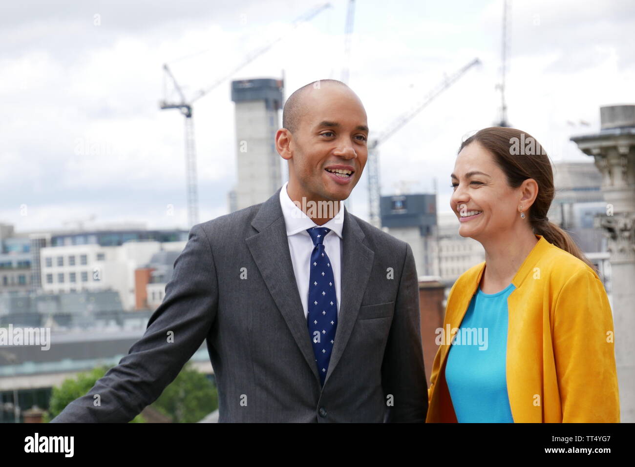 Chuka Umunna (ancien travail et Changement France MP, maintenant Libdem MP) et Siobhan Benita (Libdem) candidat à la mairie de Londres en 2019 en tant que défauts. Chuka Banque D'Images