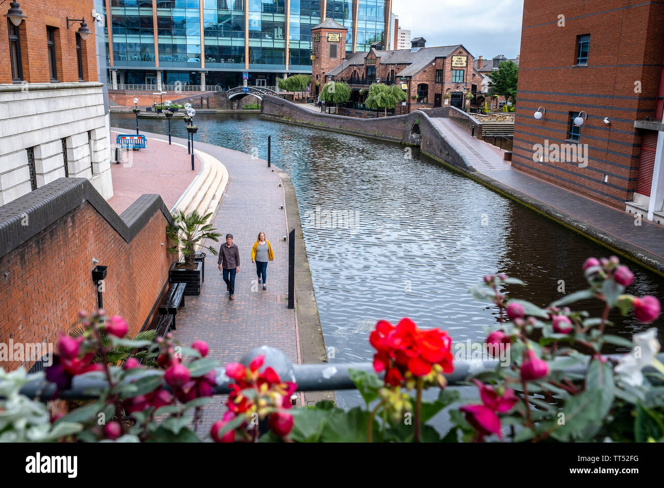 Canal, ancienne ligne de Birmingham, Birmingham, Angleterre Banque D'Images