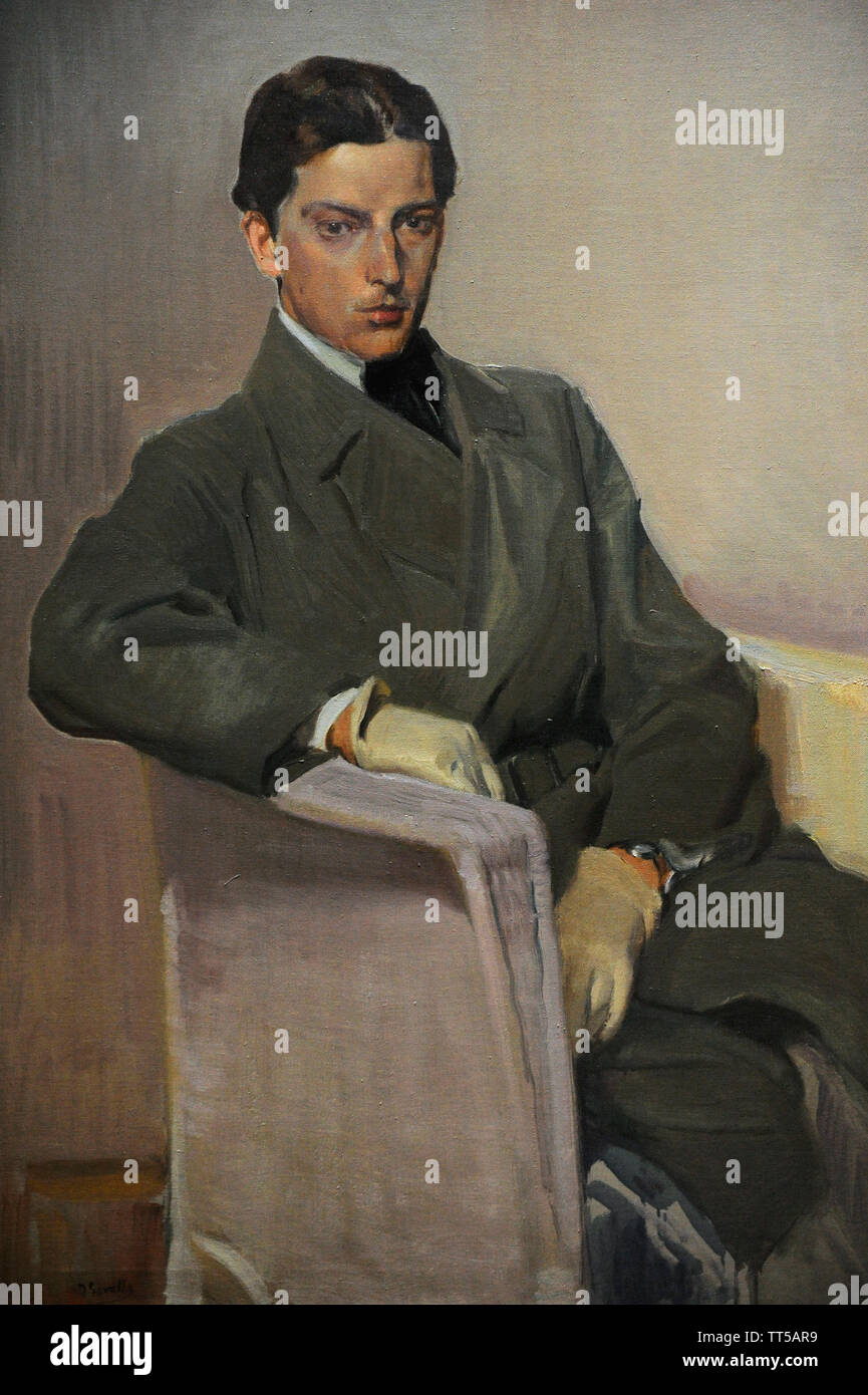 Joaquin Sorolla y Bastida (1863-1923). Peintre espagnol. Portrait de Joaquin Sorolla Garcia assis, 1917. Musée Sorolla. Madrid. L'Espagne. Banque D'Images