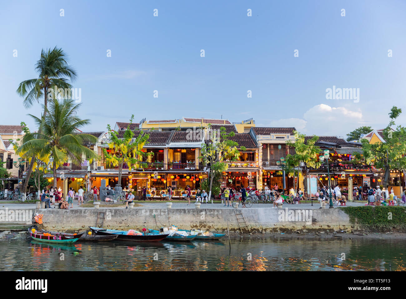 Vieille ville waterfront, Hoi An, Quang Nam Province, Vietnam, Asie Banque D'Images