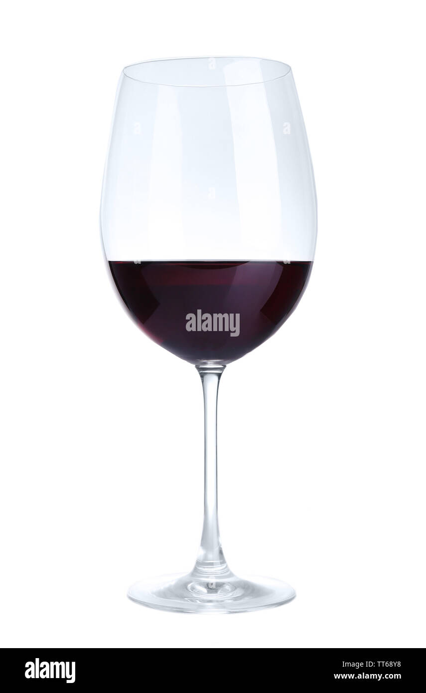 Vin rouge verre de vin isolated on white Banque D'Images