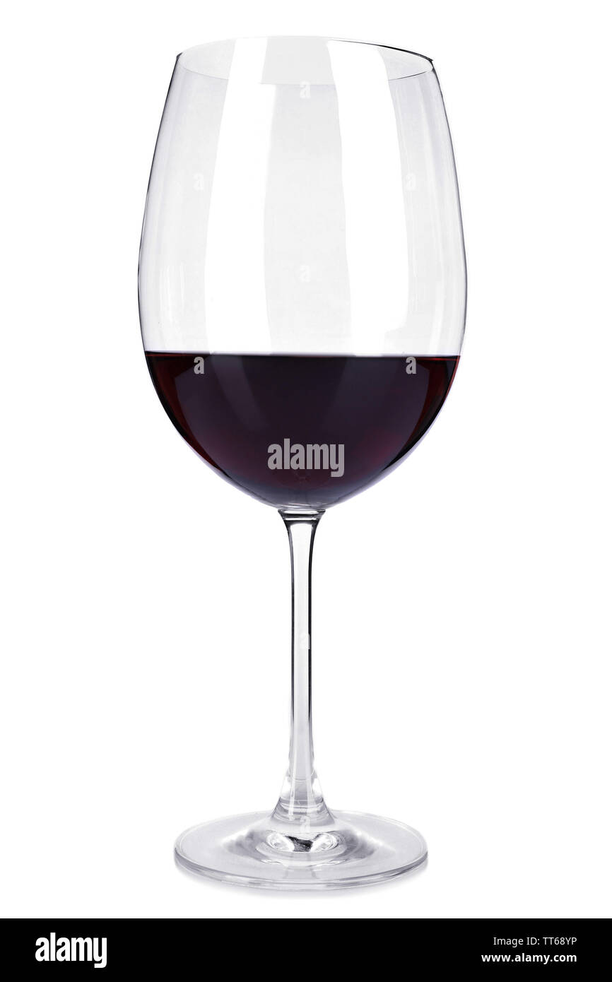 Vin rouge verre de vin isolated on white Banque D'Images