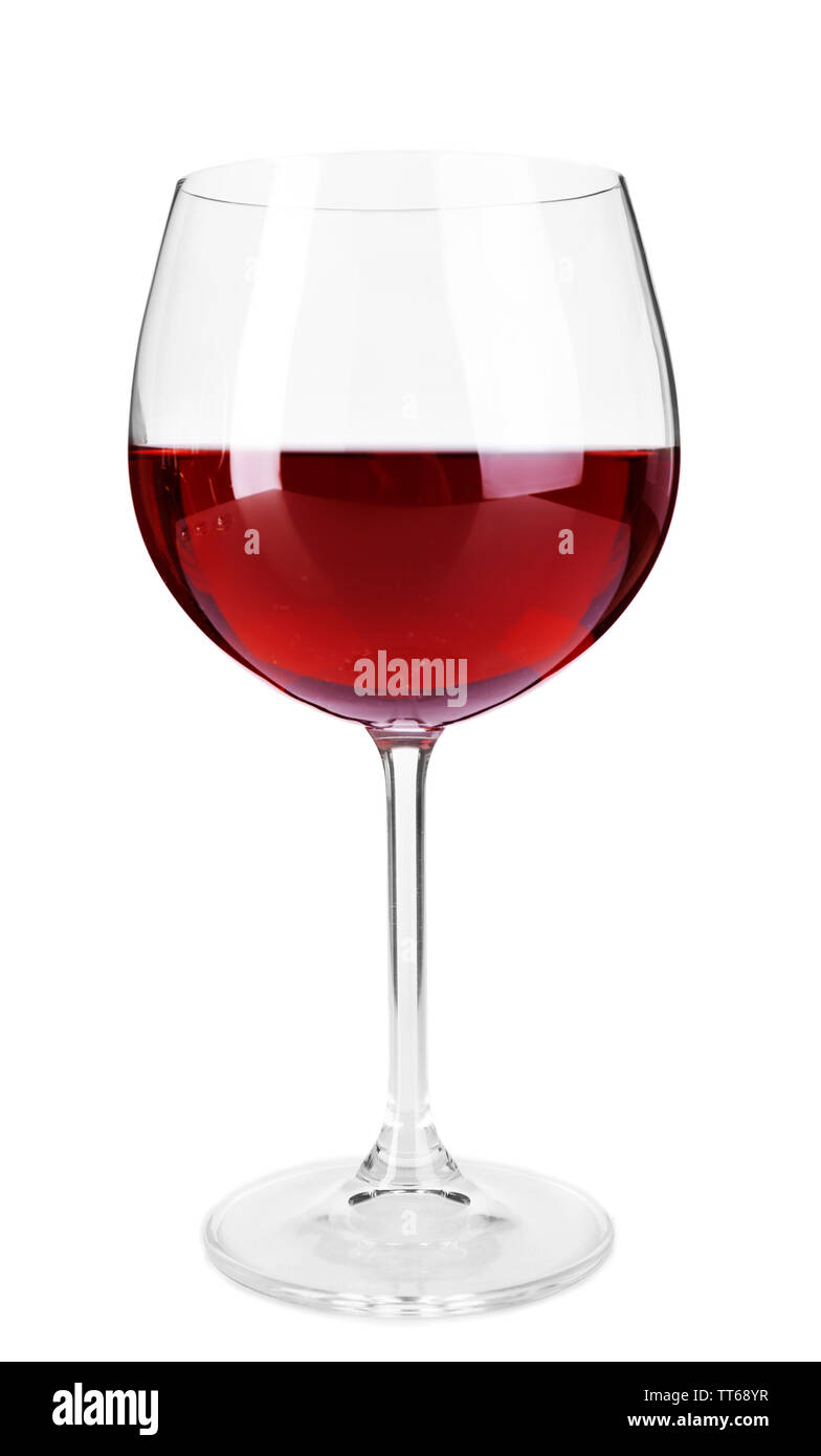 Vin rouge verre de vin isolated on white Banque D'Images
