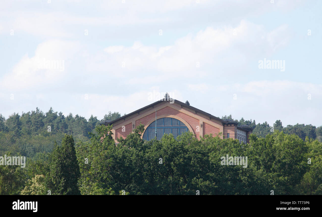 Richard Wagner Festival Theatre, toit, Bayreuth, Haute-Franconie, Franconia, Bavaria, Germany, Europe je Richard-Wagner-, Festspielhaus, Bayreuth, Allemagne Banque D'Images