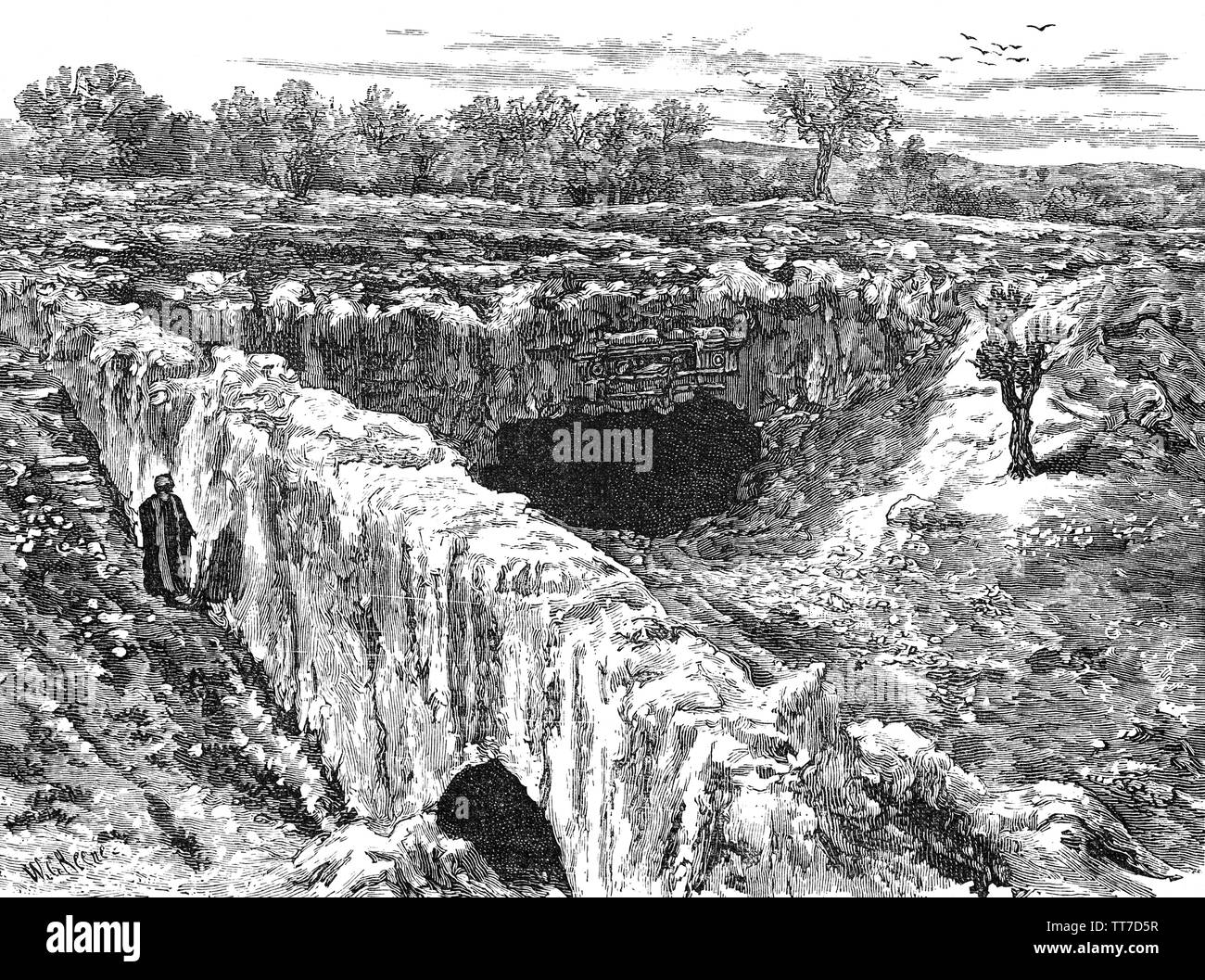 Les Tombeaux des rois sont une collection de tombeaux de roche à Jérusalem est que l'on croit être la sépulture de la Reine Hélène d'Adiabène. Les tombes sont situées à 820 mètres au nord de la vieille ville de Jérusalem, dans le quartier Sheikh Jarrah. La grandeur du site a mené à la croyance erronée que les tombes avaient une fois été le lieu de sépulture des rois de Juda, d'où le nom de tombeaux des rois ; mais la Reine a choisi le site d'enterrer son fils Isates et d'autres de sa dynastie. Elle est décédée en 50 av. J.-C. et est enterré dans la tombe pyramidale qu'elle avait construit au cours de sa vie, au nord de Jérusalem. Banque D'Images