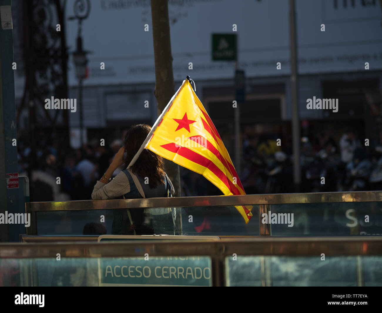 Manifestations de l'indépendance catalane à Barcelone, Octobre 2017 Banque D'Images