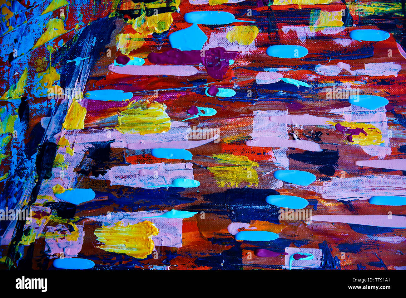 L'art abstrait peinture avec des couleurs acryliques Banque D'Images