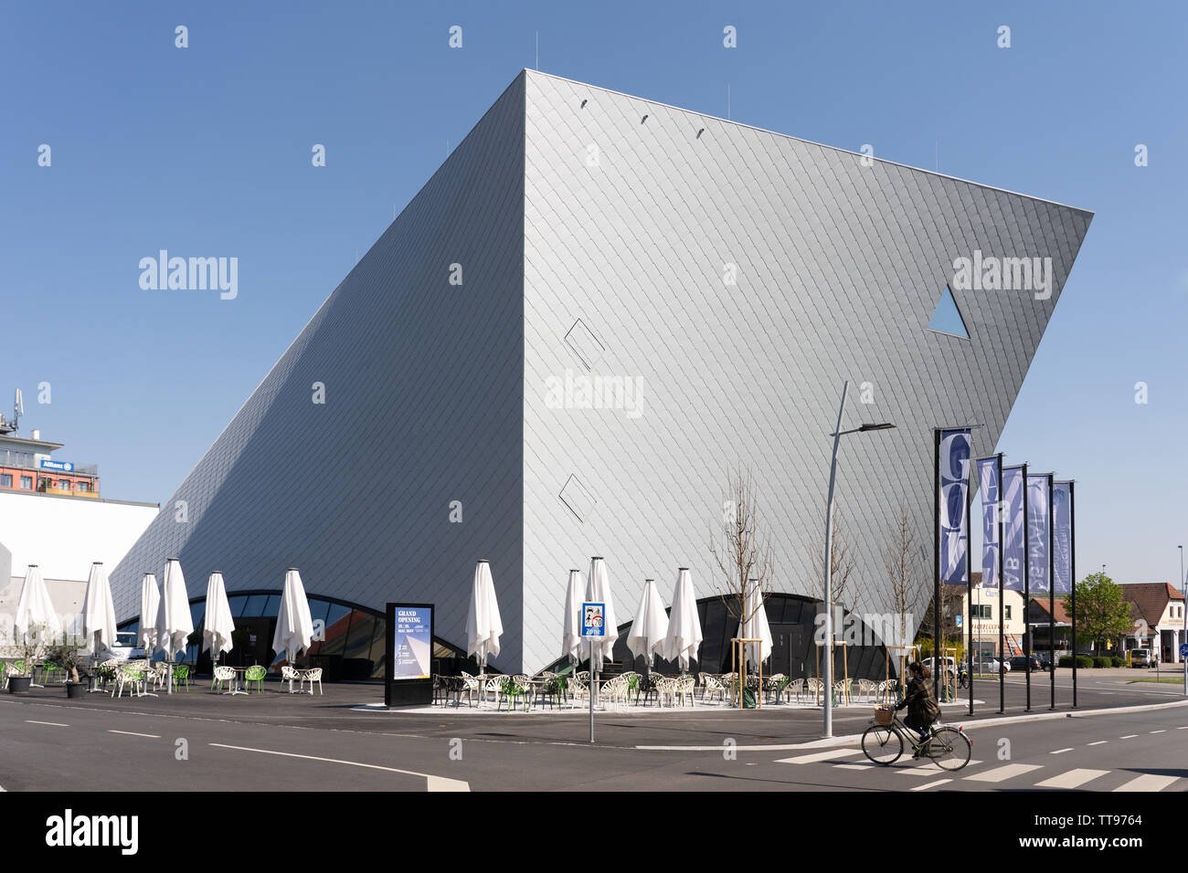 Le nouvel alliage de titane zinc moderne-clad Landesgalerie Niederösterreich (Basse-Autriche) Galerie d'art de Stein an der Donau Banque D'Images