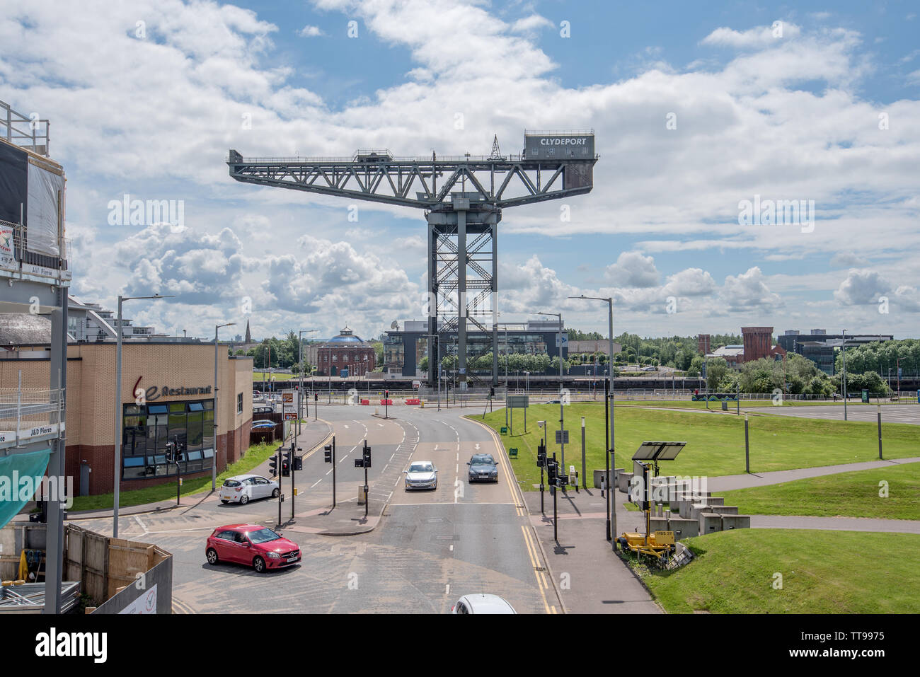 Dernier géant de la grue en porte-à-faux, d'être construit sur le Clyde Banque D'Images
