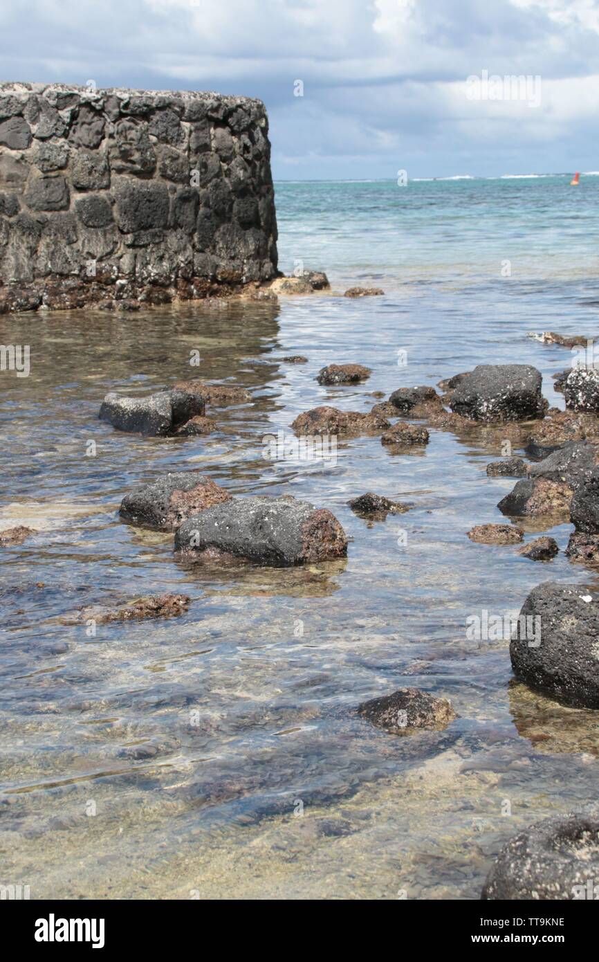 Blue Bay Marine Park Shore, l'Ile Maurice Banque D'Images