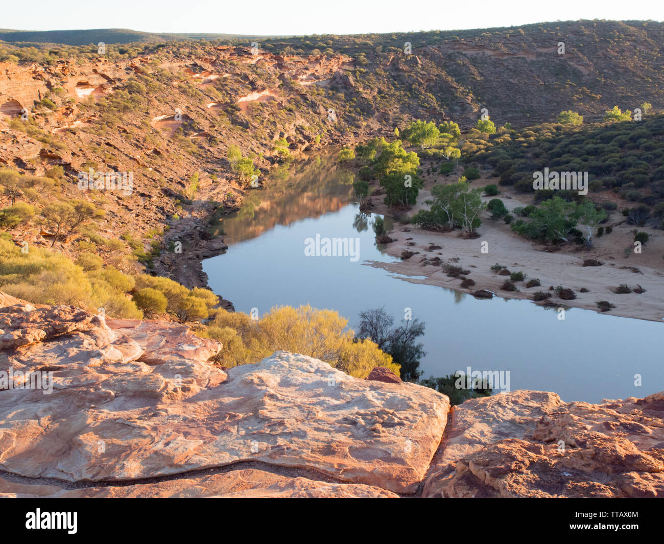 La boucle, le Parc National de Kalbarri, Australie occidentale Banque D'Images