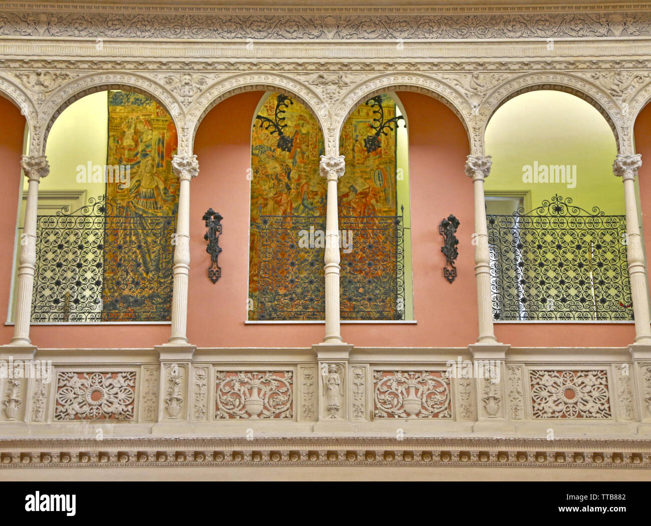 Nice, France - 17 juin 2014 : intérieur de la Villa Ephrussi de Rothschild à Saint Jean Cap Ferrat Banque D'Images