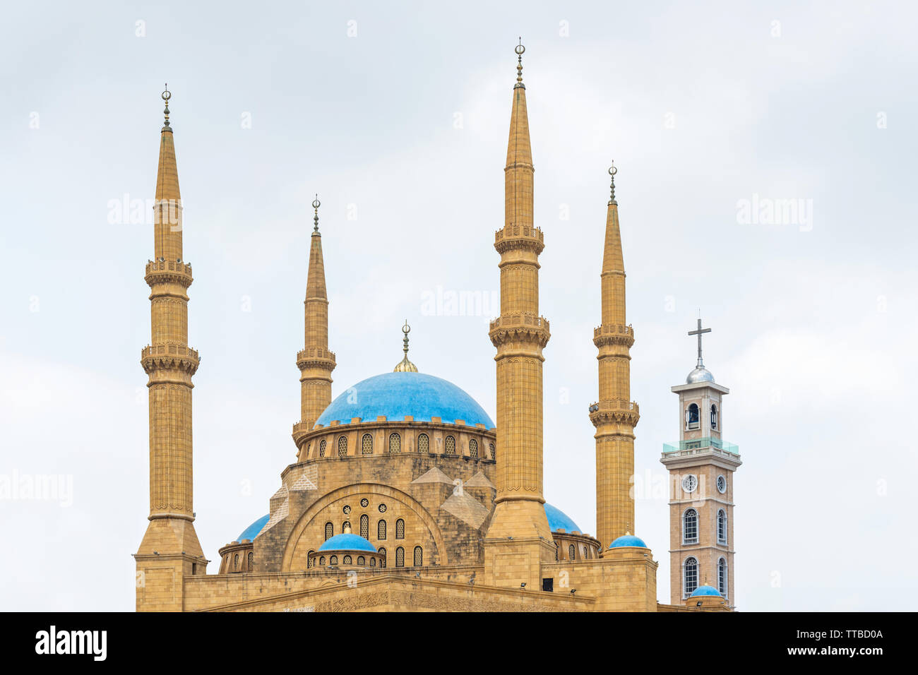 Mohammed Al Amin mosque et cathédrale St Georges, quartier central, Beyrouth, Liban Banque D'Images